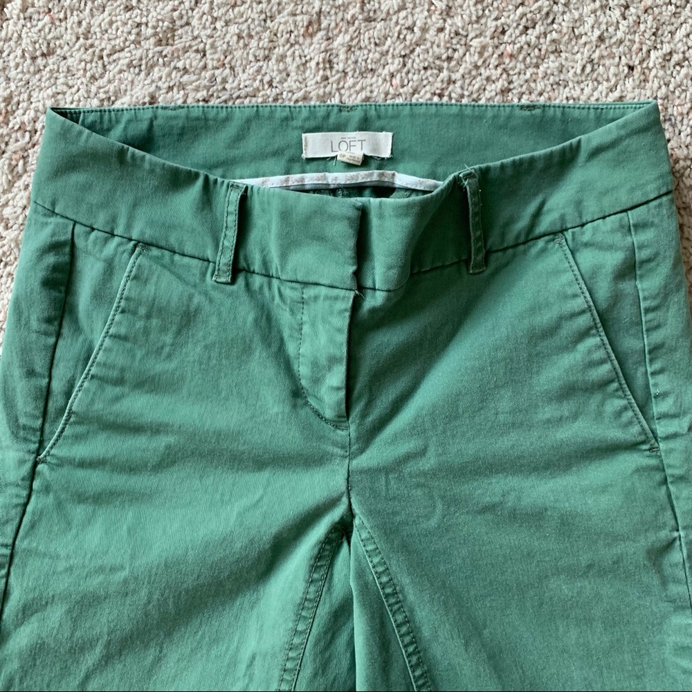 LOFT Green Dress Cropped Pants 0 Petite